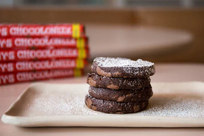 Christmas spice chocolate shortbread cookies
