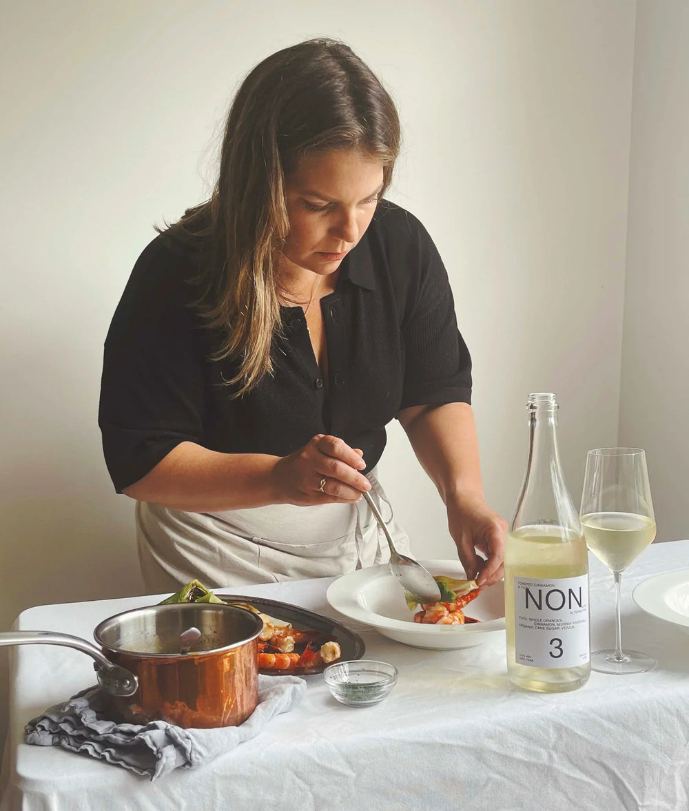 Danielle Alvarez's Grilled Prawns & Leeks with Seaweed Butter