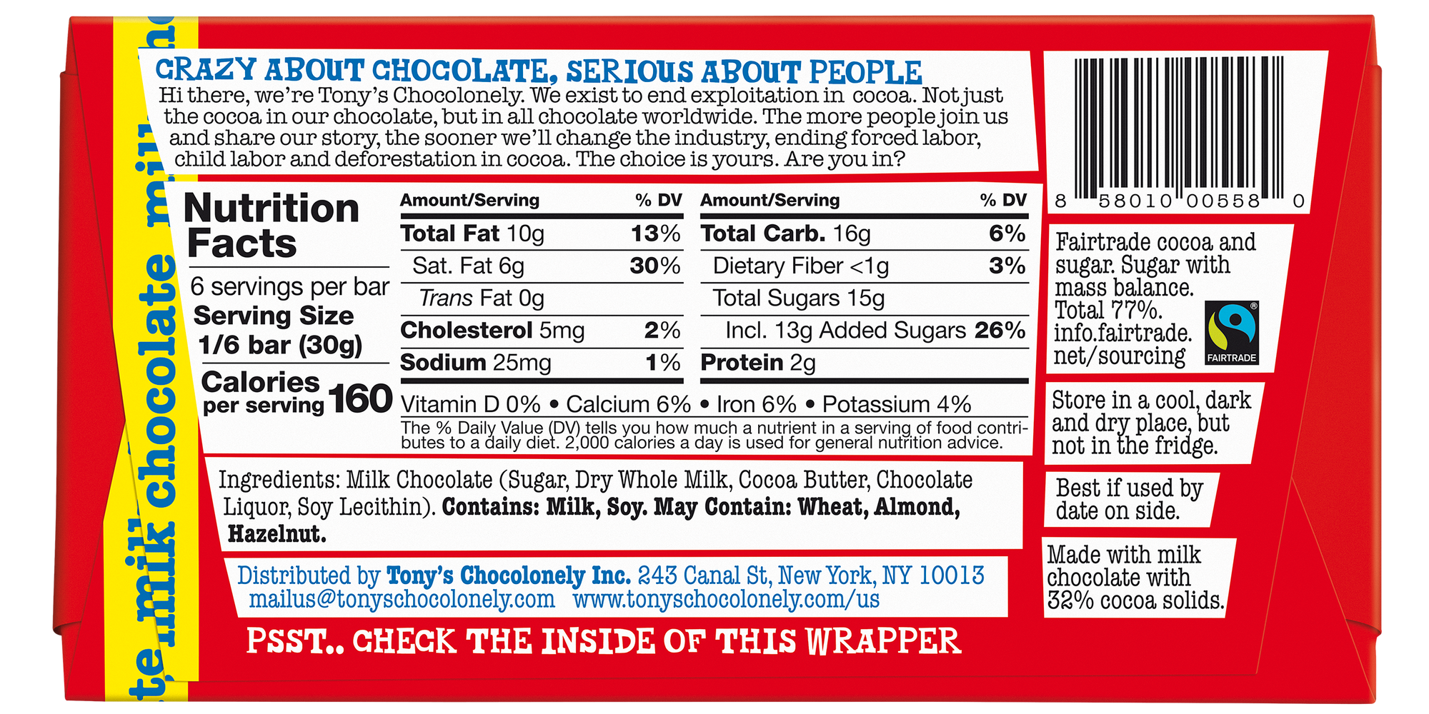 Milk Chocolate 32%, 15 Bar Pack