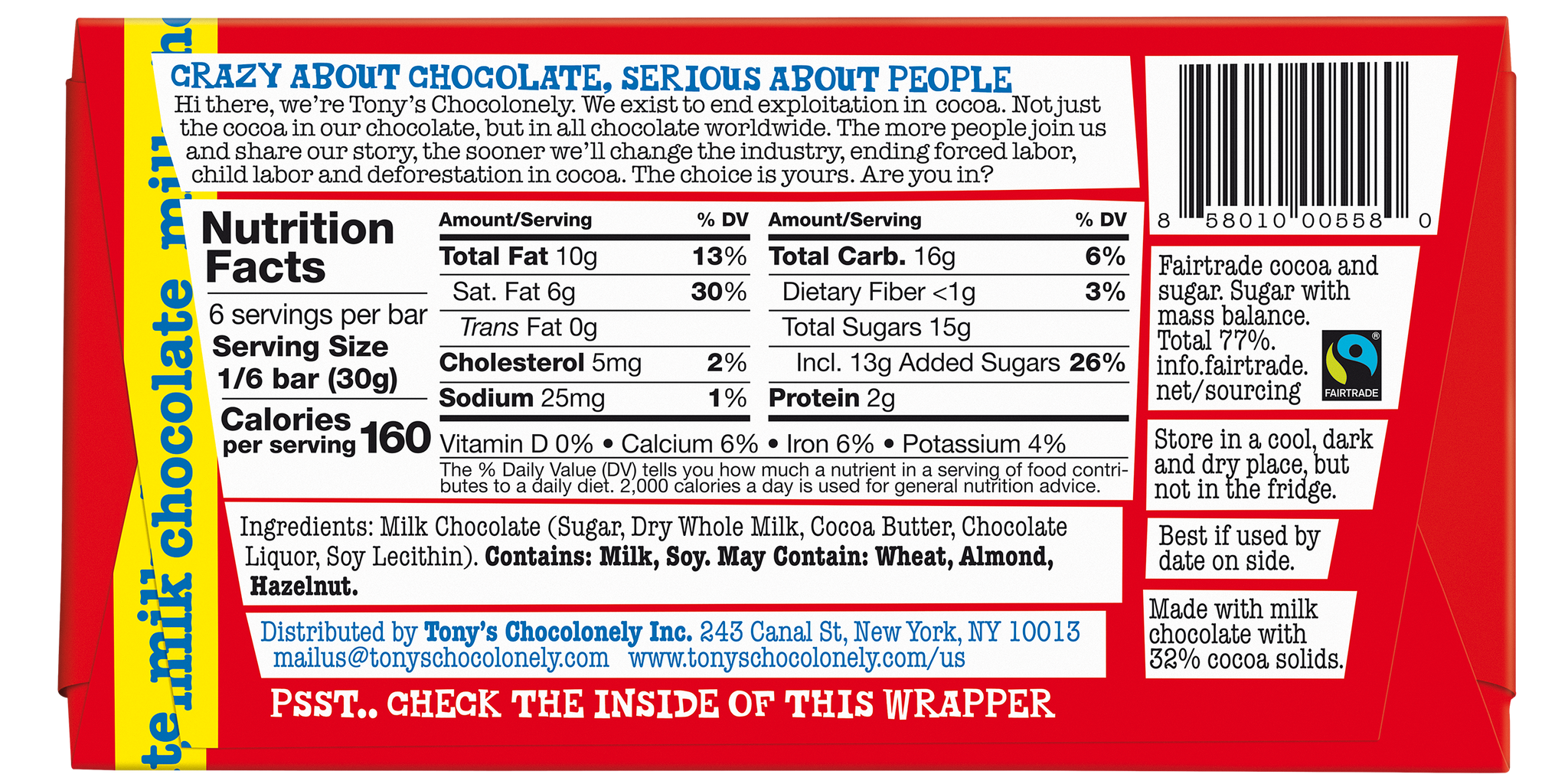 Milk Chocolate 32%, 15 Bar Pack