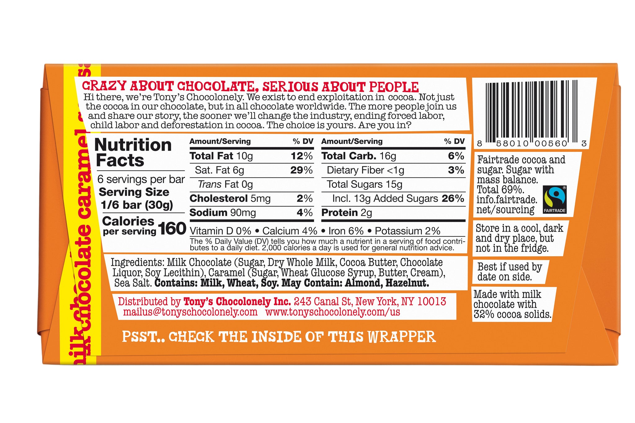 Milk Chocolate Caramel Sea Salt 32% Bar